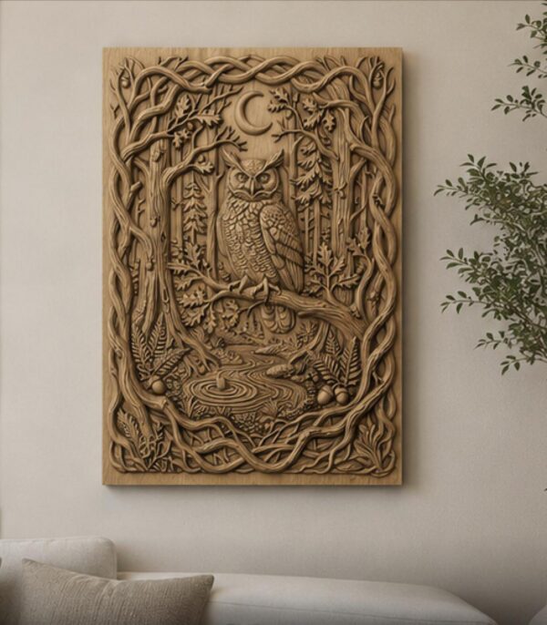 Owl at Night Relief Owl at Night Relief