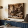 Fishing Boat & Stone Cottage 3D Relief